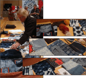 Our wonderful January speaker, Anita Jamieson, and some of the materials she brought to show us.